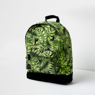 Black Mi-Pac leaf print backpack
